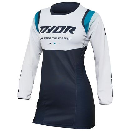 Camiseta de motocross Thor PULSE REV MIDNIGHT WHITE FEMME 2023 - Blanco Ref : TO2694 