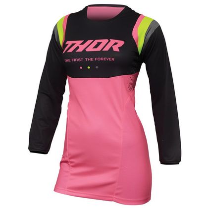Camiseta de motocross Thor PULSE REV CHARCOAL FLUO PINK FEMME 2023 - Rosa Ref : TO2695 