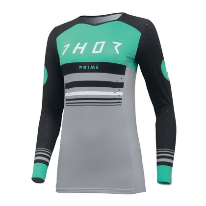 Camiseta de motocross Thor PRIME BLAZE WOMEN 2023 - Negro / Verde Ref : TO2963 