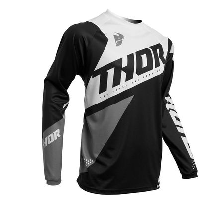 Camiseta de motocross Thor YOUTH SECTOR - BLADE - BLACK WHITE Ref : TO2393 