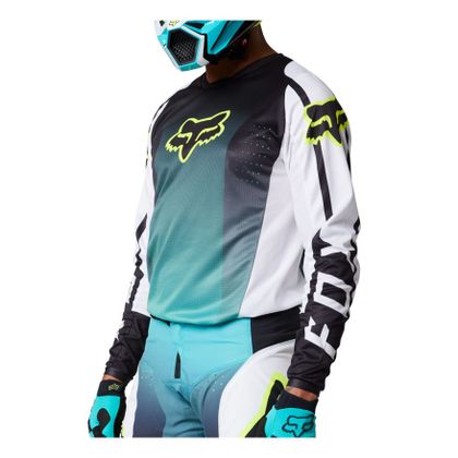 Camiseta de motocross Fox 180 LEED 2024 - Gris / Azul