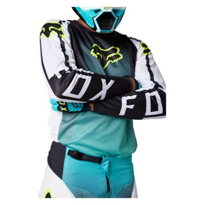 Camiseta de motocross Fox 180 LEED 2024 - Gris / Azul