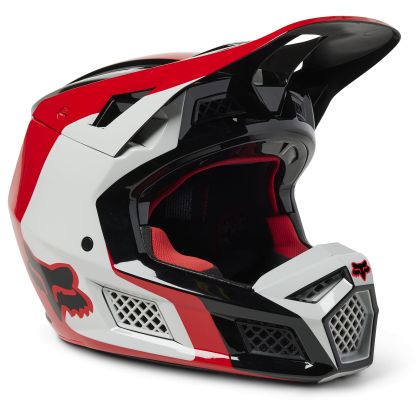 Casco de motocross Fox V3 RS EFEKT 2023 - Rojo / Blanco Ref : FX3699 