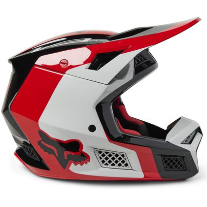Casco de motocross Fox V3 RS EFEKT 2023 - Rojo / Blanco