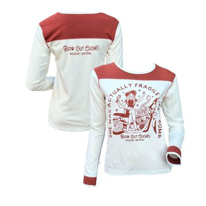 Wildust WESTERN TEE T-Shirt mit langen Ärmeln - Weiß / Rot
