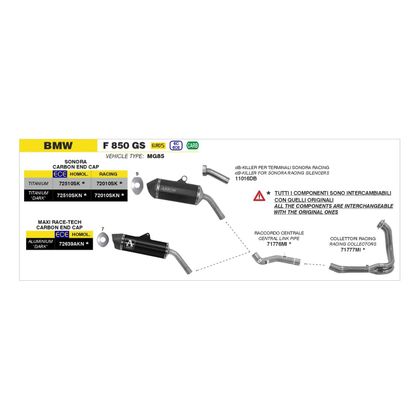 Silencieux Arrow SONORA TITANE DARK Racing - Gris / Noir