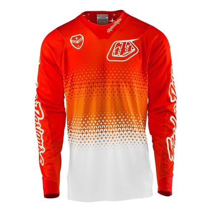 Camiseta de motocross TroyLee design SE AIR STARBURST WHITE/RED  2017