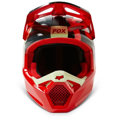 Casco de motocross Fox V1 XPOZR 2023 - Rojo / Blanco
