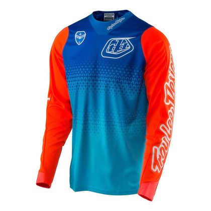 Camiseta de motocross TroyLee design SE STARBURST CYAN/BLUE  2017 Ref : TRL0047 