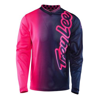 Camiseta de motocross TroyLee design GP AIR 50/50 FLO PINK/NAVY  2017