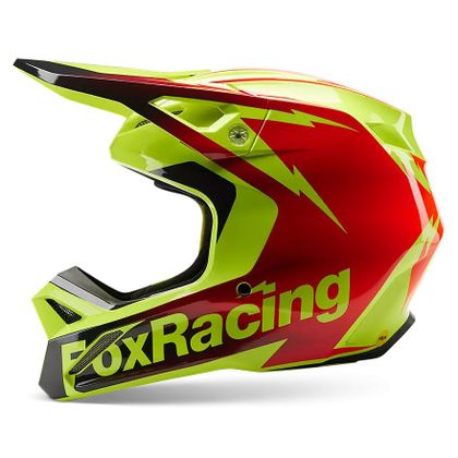 Casco de motocross Fox V1 STATK 2024 - Rojo / Amarillo