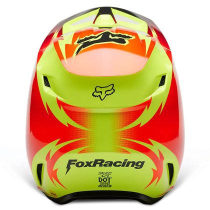 Casco de motocross Fox V1 STATK 2024 - Rojo / Amarillo