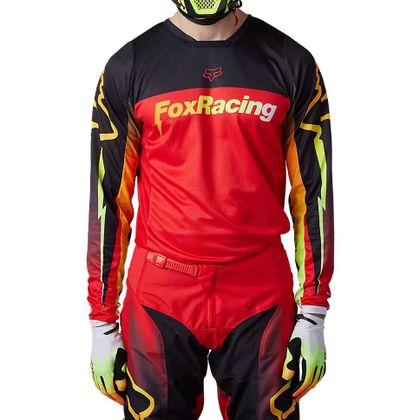 Camiseta de motocross Fox 180 STATK 2023 - Rojo / Negro