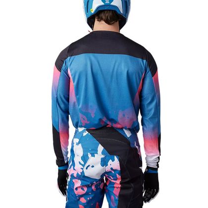 Camiseta de motocross Fox 180 MORPHIC 2023 - Azul / Rosa