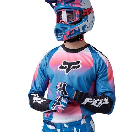 Camiseta de motocross Fox 180 MORPHIC 2023 - Azul / Rosa