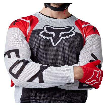 Camiseta de motocross Fox AIRLINE - SENSORY 2023 - Rojo / Negro