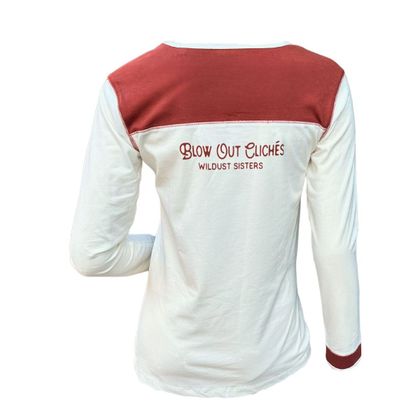 Wildust WESTERN TEE T-Shirt mit langen Ärmeln - Weiß / Rot