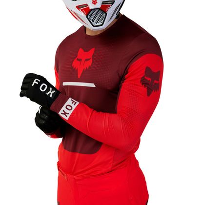 Camiseta de motocross Fox FLEXAIR - OPTICAL 2024 - Rojo / Blanco