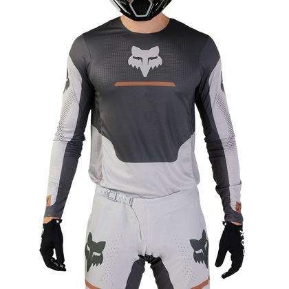 Camiseta de motocross Fox FLEXAIR - OPTICAL 2024 - Gris / Naranja Ref : FX4097 