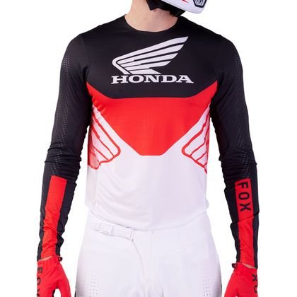 Camiseta de motocross Fox FLEXAIR HONDA 2023 - Negro / Blanco Ref : FX3741 