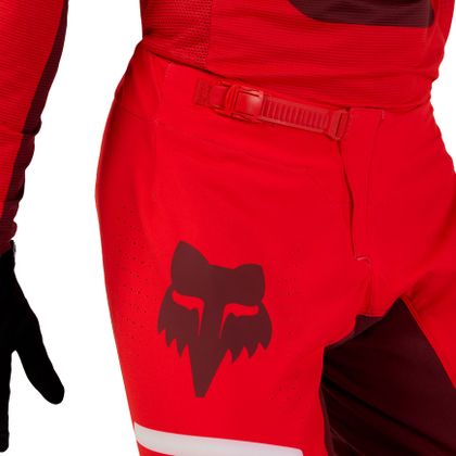 Pantaloni da cross Fox FLEXAIR OPTICAL 2024 - Rosso / Bianco