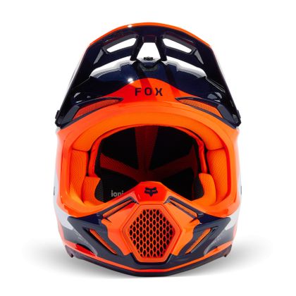 Casco de motocross Fox V3 - REVISE 2024 - Azul / Naranja