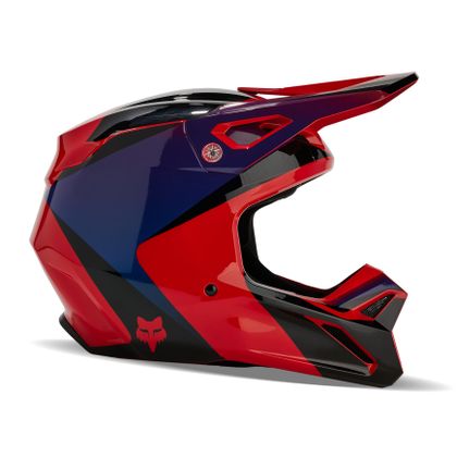 Casco de motocross Fox V1 - STREAK 2024 - Rojo / Blanco Ref : FX4179 