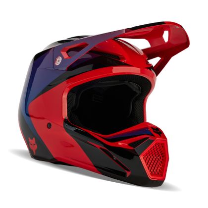 Casco de motocross Fox V1 - STREAK 2024 - Rojo / Blanco