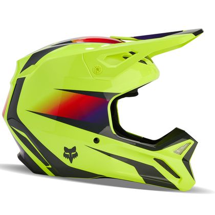 Casco de motocross Fox V1 - FLORA 2024 - Amarillo