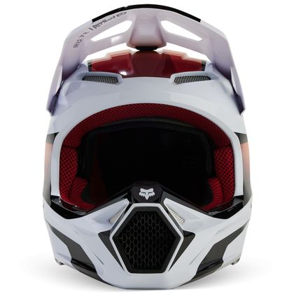 Casco de motocross Fox V1 - FLORA 2024 - Blanco / Negro