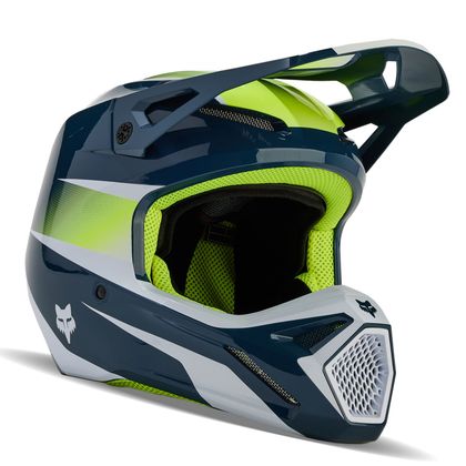 Casco de motocross Fox V1 - FLORA 2024 - Azul Ref : FX4084 