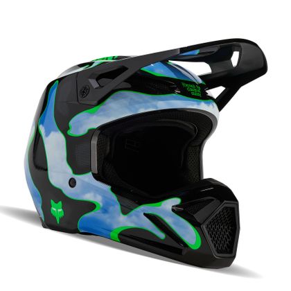 Casco de motocross Fox V1 - ATLAS 2024 - Negro / Verde