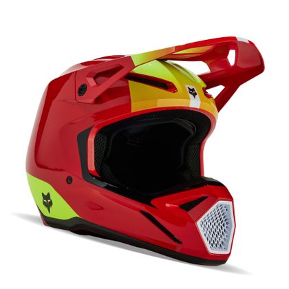 Casque cross Fox YOUTH V1 BALLAST - Rouge / Blanc