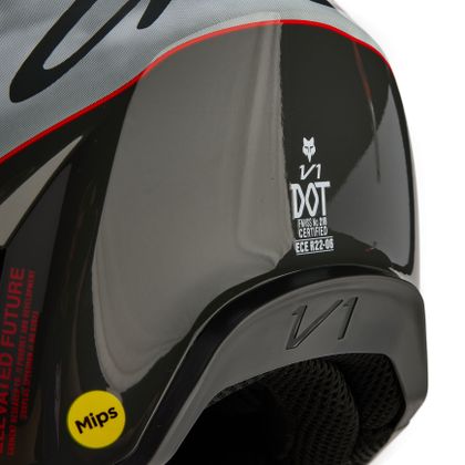 Casque cross Fox ENFANT V1 ATLAS - Gris / Rouge