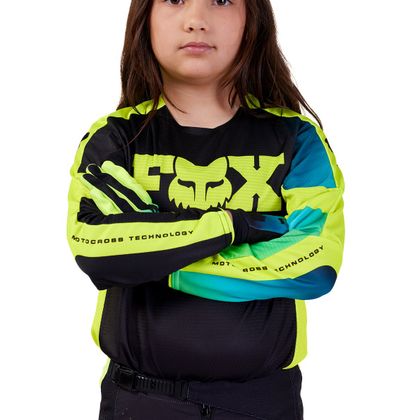 Camiseta de motocross Fox YOUTH 360 STREAK - Negro / Amarillo