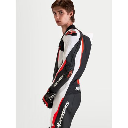 Combinație Alpinestars MISSILE V3 1 PIECE - TECH-AIR® COMPATIBIL - Alb / Roșu