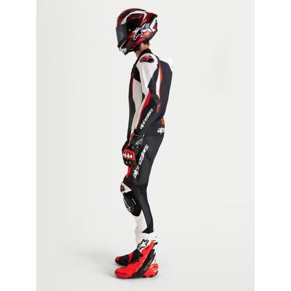 Combinație Alpinestars MISSILE V3 1 PIECE - TECH-AIR® COMPATIBIL - Alb / Roșu