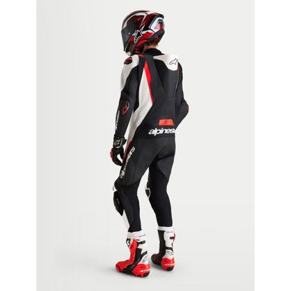Combinație Alpinestars MISSILE V3 1 PIECE - TECH-AIR® COMPATIBIL - Alb / Roșu