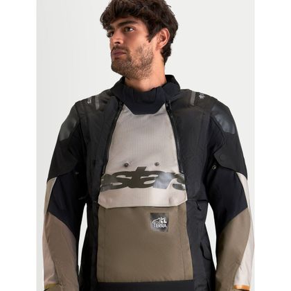 Blouson Moto Alpinestars HALO V2 DRYSTAR® - TECH-AIR® COMPATIBLE - Blanc / Marron