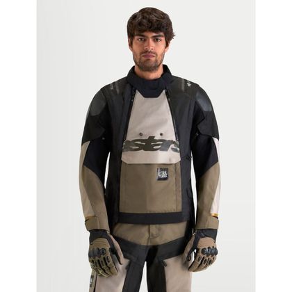 Blouson Moto Alpinestars HALO V2 DRYSTAR® - TECH-AIR® COMPATIBLE - Blanc / Marron