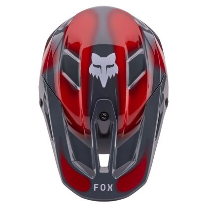 Casco de motocross Fox V3 VOLATILE 2024 - Gris / Rojo