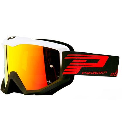 Gafas de motocross Progrip ATZAKI Mirror Two 3201FL blanco/negro 2021 - Blanco / Negro