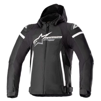 Veste Moto Alpinestars ZACA WATERPROOF - Noir / Blanc Ref : AP12818 