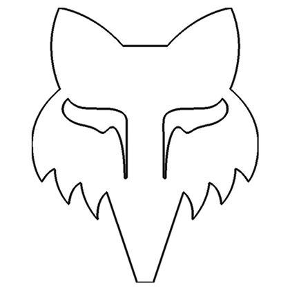 Fox VOSSENKOP 4" - GESTANST VINYL Stickers - Wit