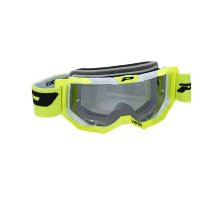 Masque cross Progrip VISTA Mirror 3303 2026 - Jaune / Blanc Ref : PRG0376 / 3303FL25JFBL 