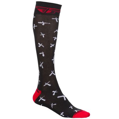Calcetines Fly THIN X PATTERN RED BLACK