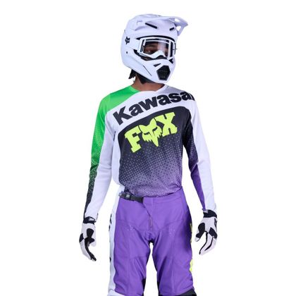 Maillot cross Fox 180 KAWASAKI 2025 - Violet / Blanc