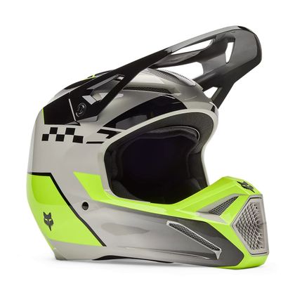 Casque cross Fox V1 - COLLECT - ENFANT - Gris / Jaune Ref : FX6236 