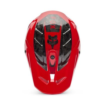 Casque cross Fox V3 RS FRACTURE 2026 - Rouge / Blanc