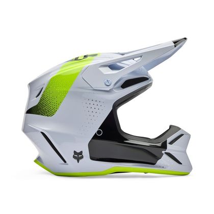 Casque cross Fox V3 TINE 2026 - Blanc / Jaune